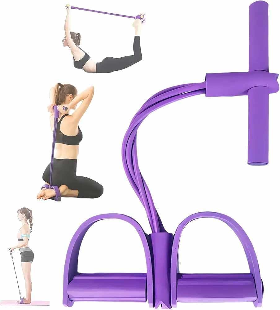 Multifunction Ab Trainer & Resistance Rope — 6-Tube Home Workout Pedal Puller