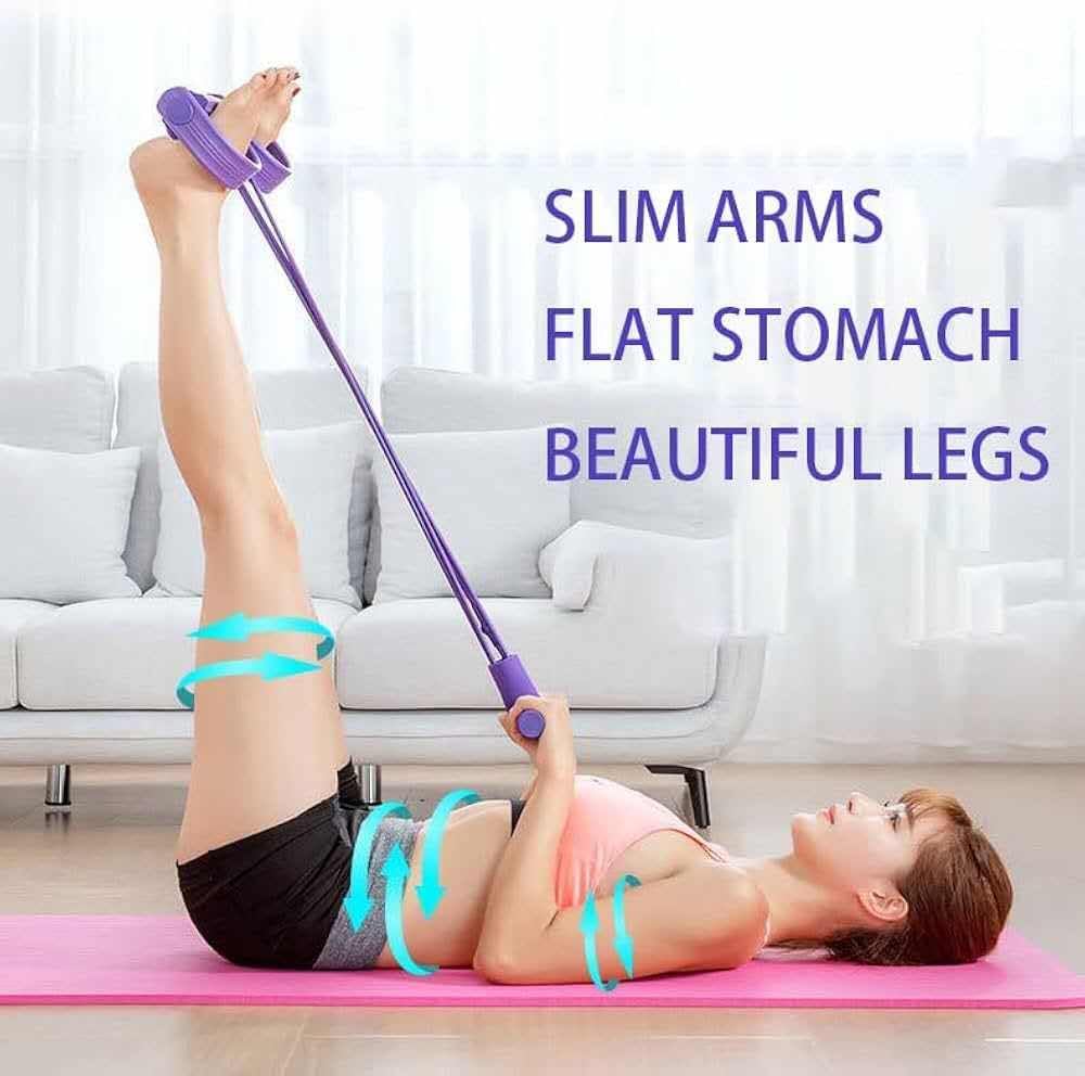 Multifunction Ab Trainer & Resistance Rope — 6-Tube Home Workout Pedal Puller