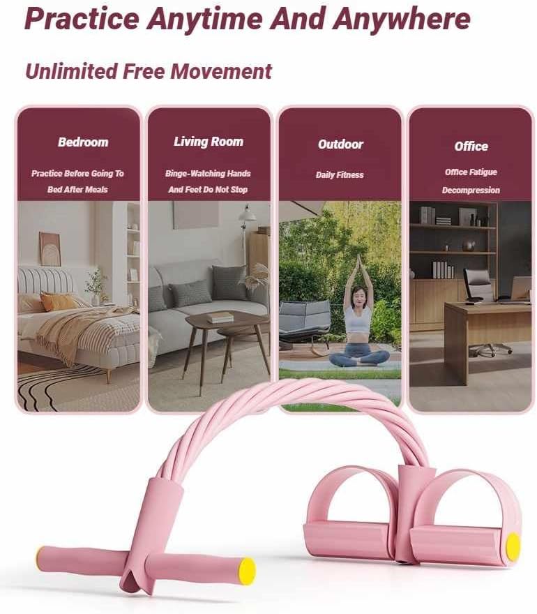 Multifunction Ab Trainer & Resistance Rope — 6-Tube Home Workout Pedal Puller