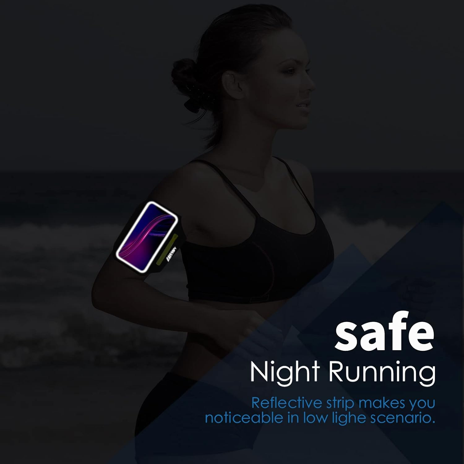 HAISSKY Running Armband — Phone Holder with Zip Pocket for Phones to 6.9 inch