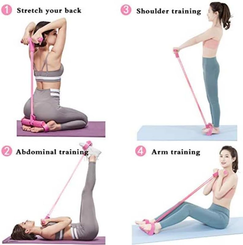 Multifunction Ab Trainer & Resistance Rope — 6-Tube Home Workout Pedal Puller