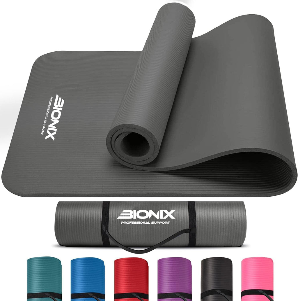 Bionix Travel Yoga Mat — Non-Slip NBR Foam Exercise Mat with Carry Straps