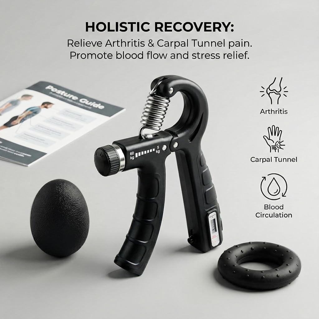 Vexloria Hand Grip Strengthener — Adjustable Forearm Trainer with Counter