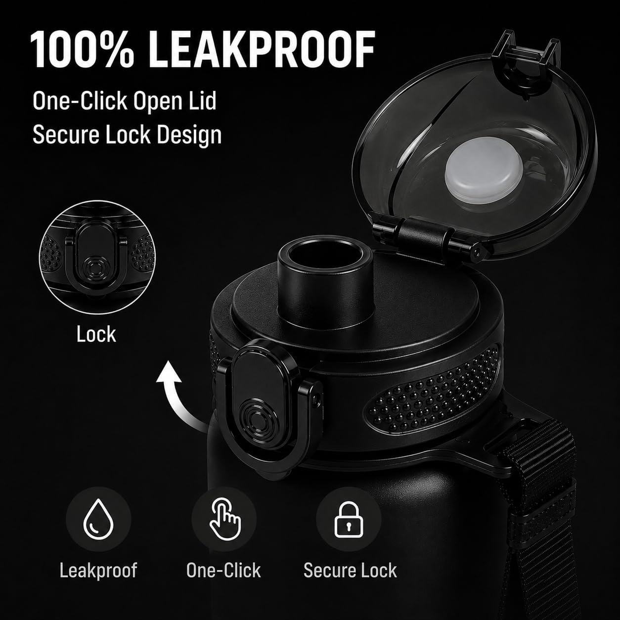 TOPLUS 1L BPA-Free Sports Water Bottle — Lightweight Gym, Running & Hiking Bottle