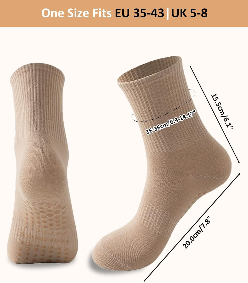 Yikki Pilates Grip Socks 4 Pairs — Non-Slip Yoga & Reformer Socks for Women