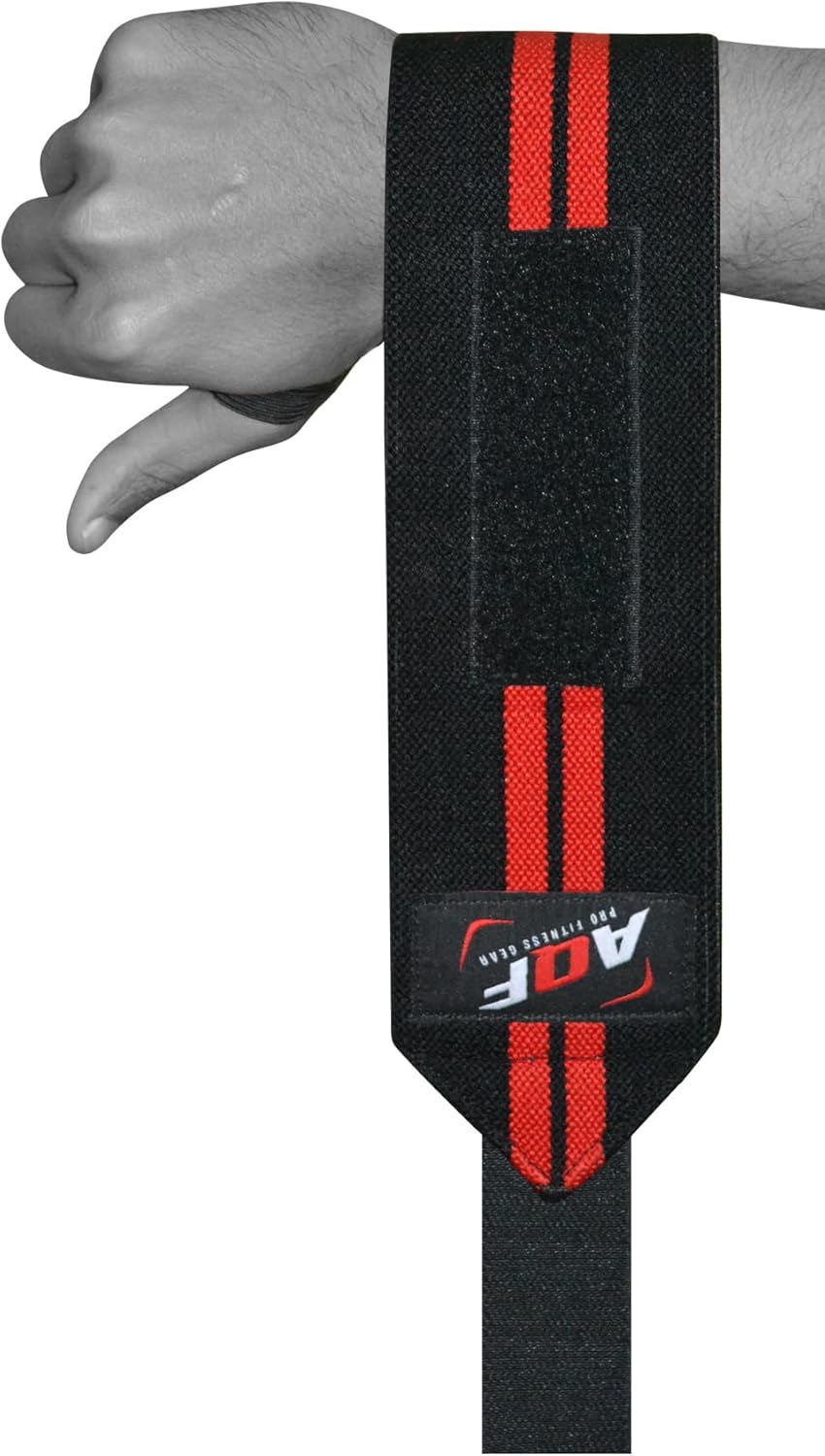 AQF Weight Lifting Wrist Wraps — Gym Training Wrist Support Straps, Sold as Pair