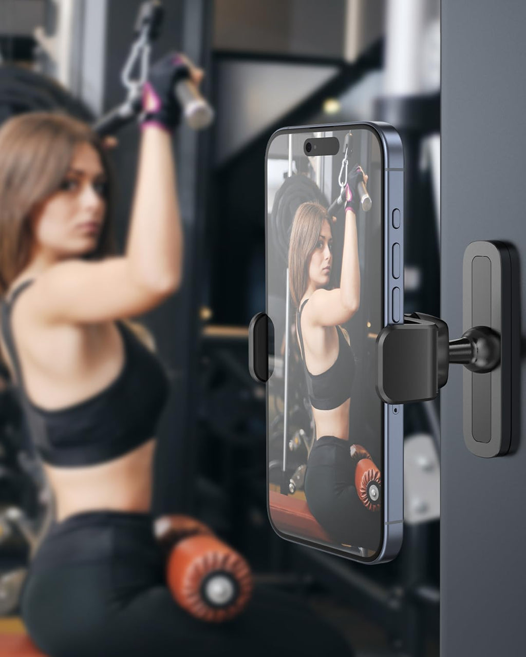 APPS2Car Magnetic Phone Mount for Gym — 360 Adjustable Holder for Equipment