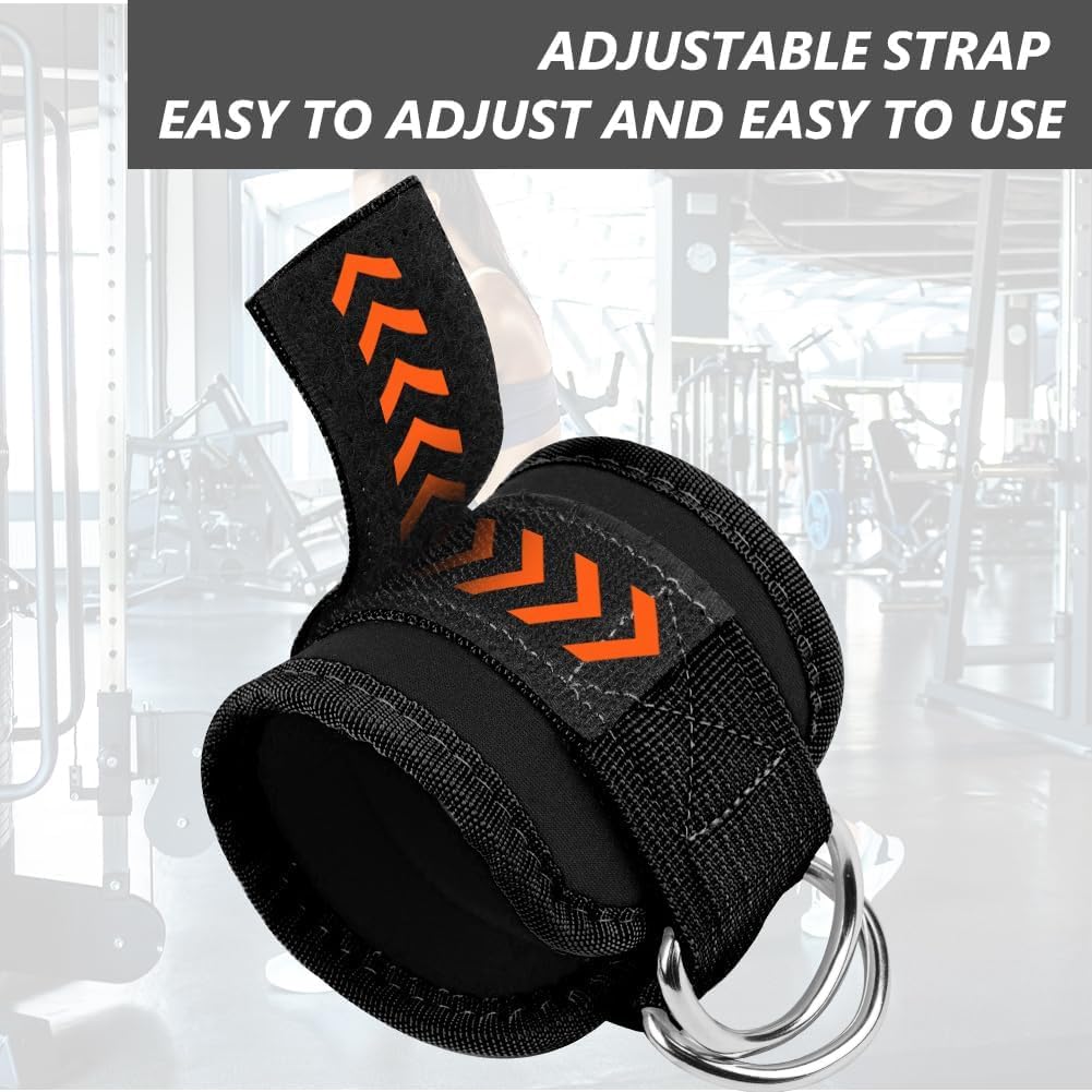 Flintronic Ankle Straps for Cable Machine — Adjustable Neoprene Gym Ankle Cuffs