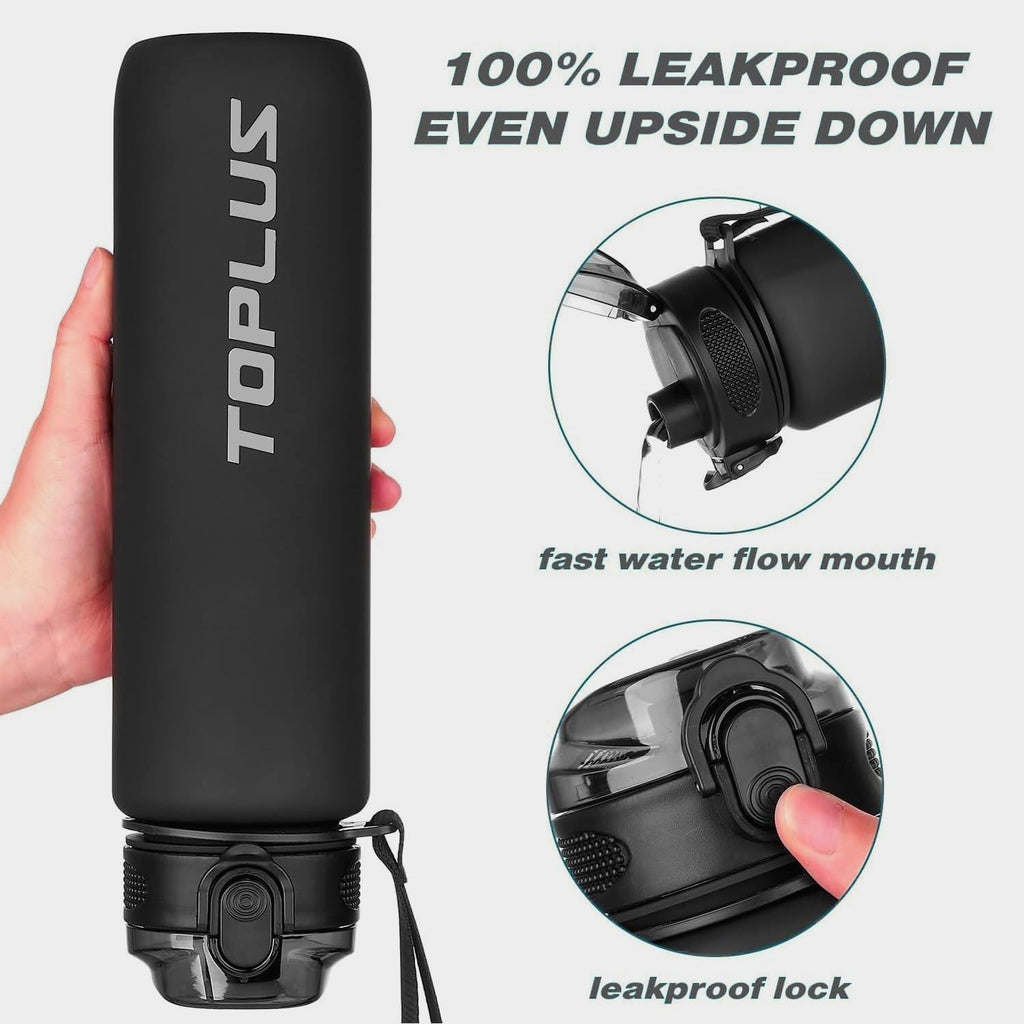 TOPLUS 1L BPA-Free Sports Water Bottle — Lightweight Gym, Running & Hiking Bottle