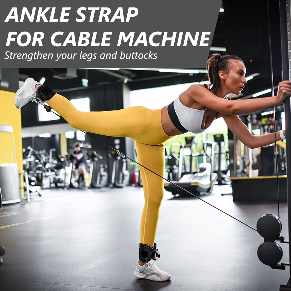 Flintronic Ankle Straps for Cable Machine — Adjustable Neoprene Gym Ankle Cuffs