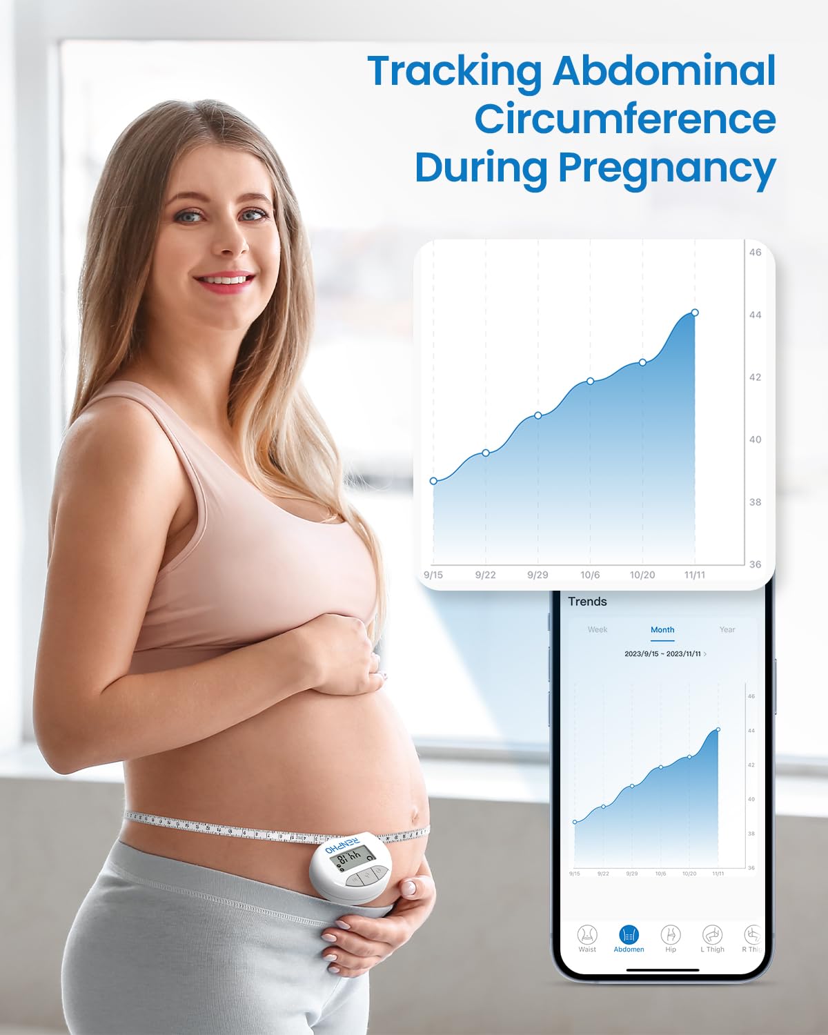 RENPHO Smart Tape Measure — App Body Measurement Tool for Fitness & Weight Loss