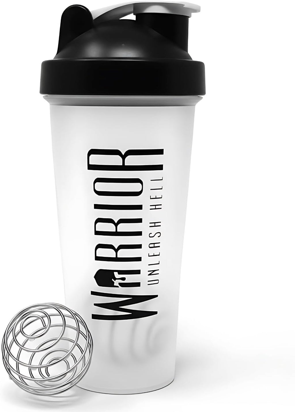 Warrior 600ml Protein Shaker Bottle — Leakproof Gym Shaker with Wire Mixball