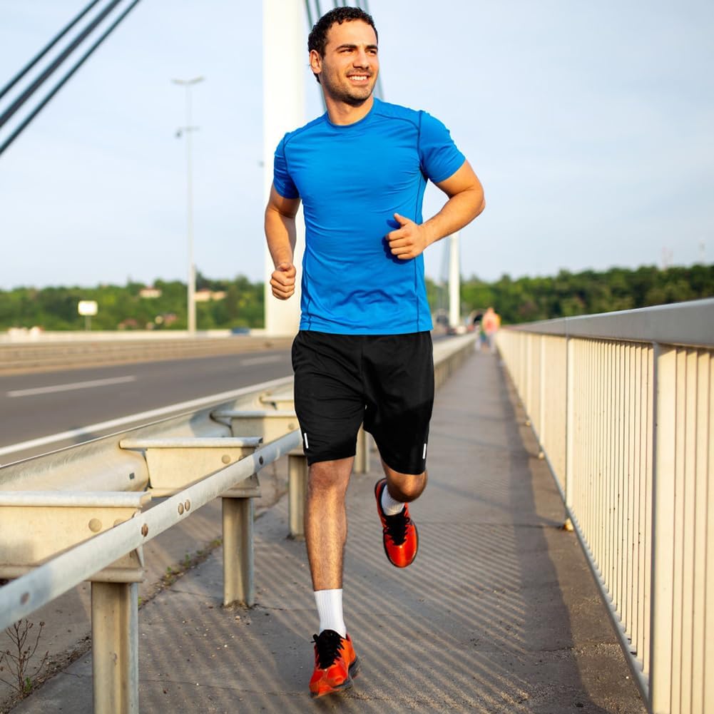 AUYAO Men's Running Shorts — Quick-Dry Gym Shorts with Zip Pockets
