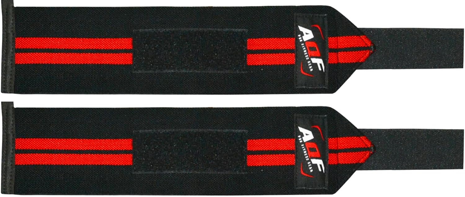 AQF Weight Lifting Wrist Wraps — Gym Training Wrist Support Straps, Sold as Pair