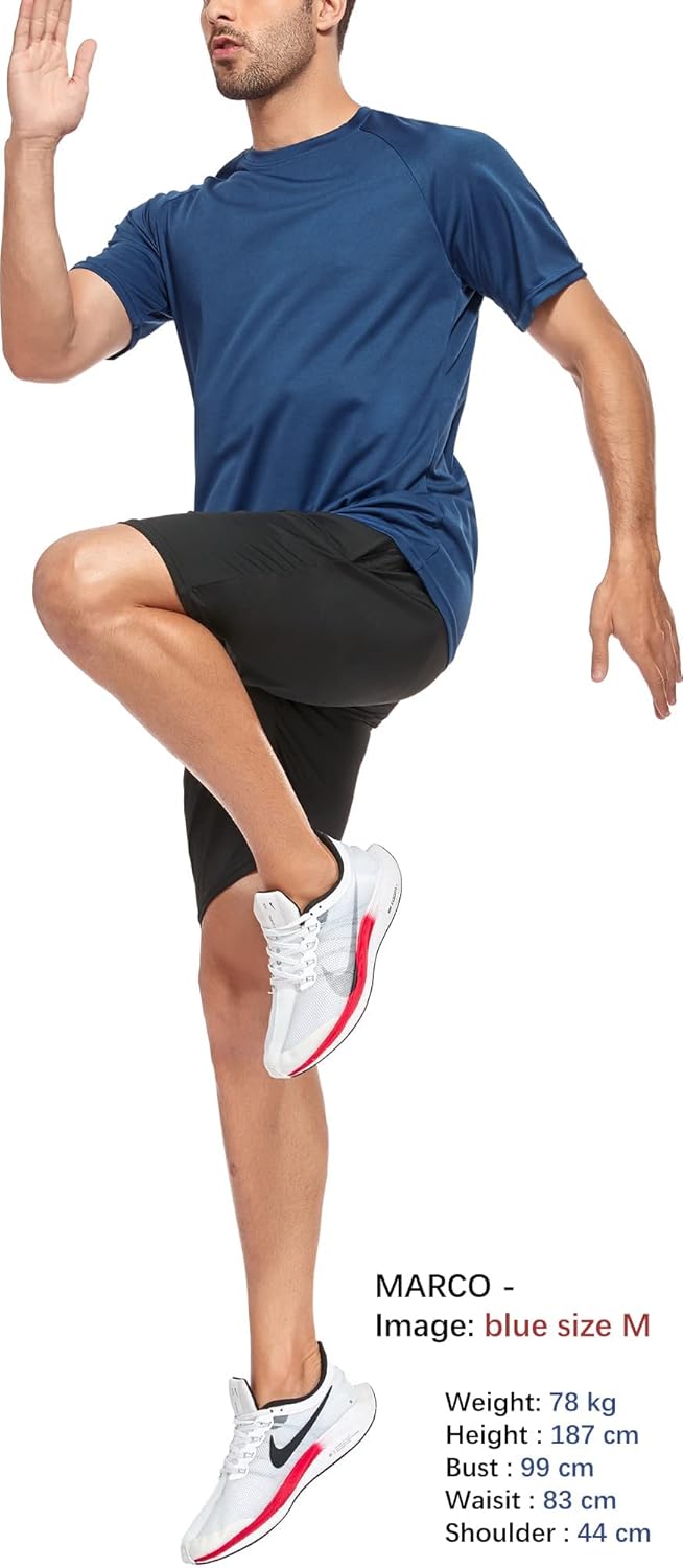 HOPLYNN Running Shirts Multipack — Dry-Fit Breathable Gym T-Shirts for Men