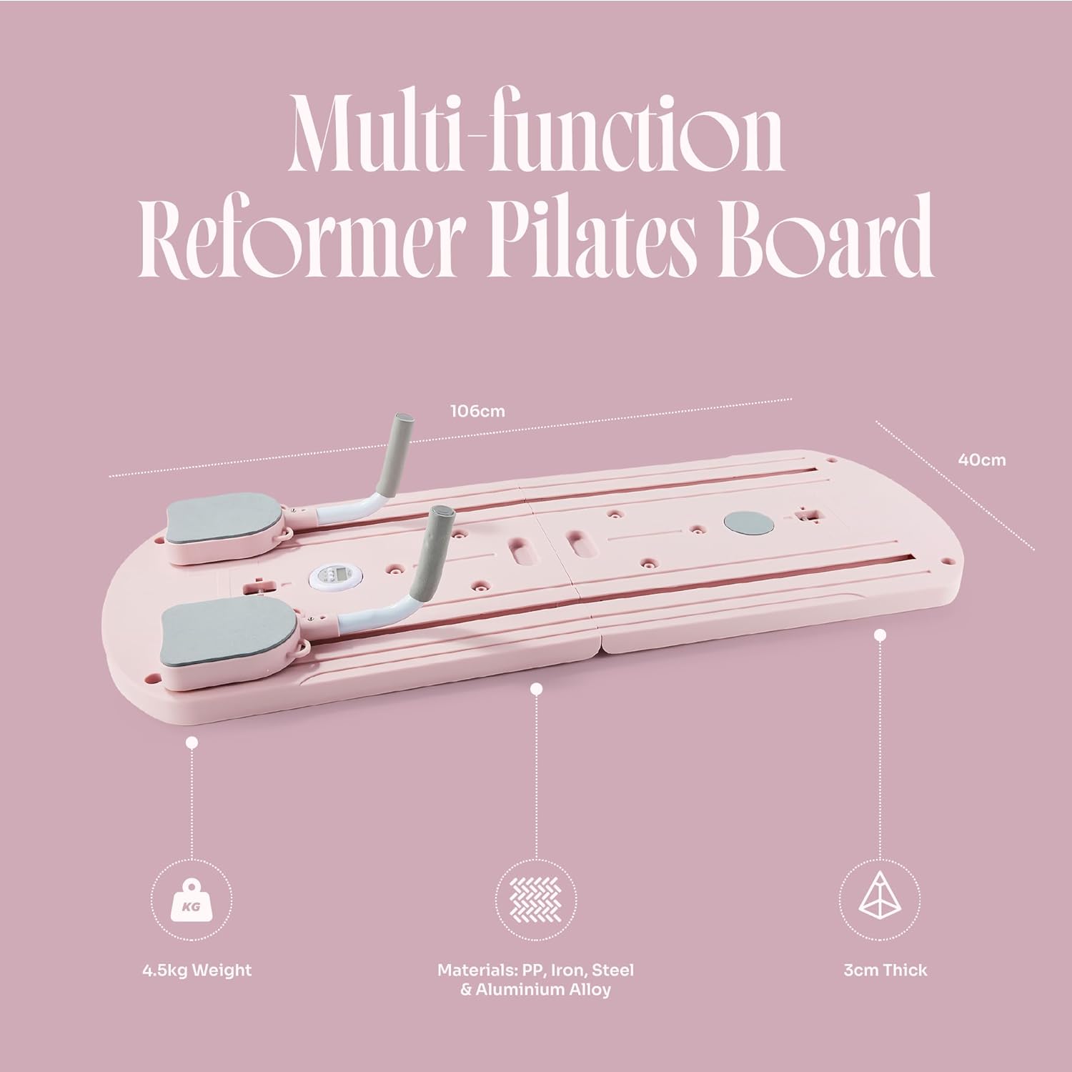 Myga Pilates Reformer Board — Foldable 5-in-1 Home Pilates Machine with Counter