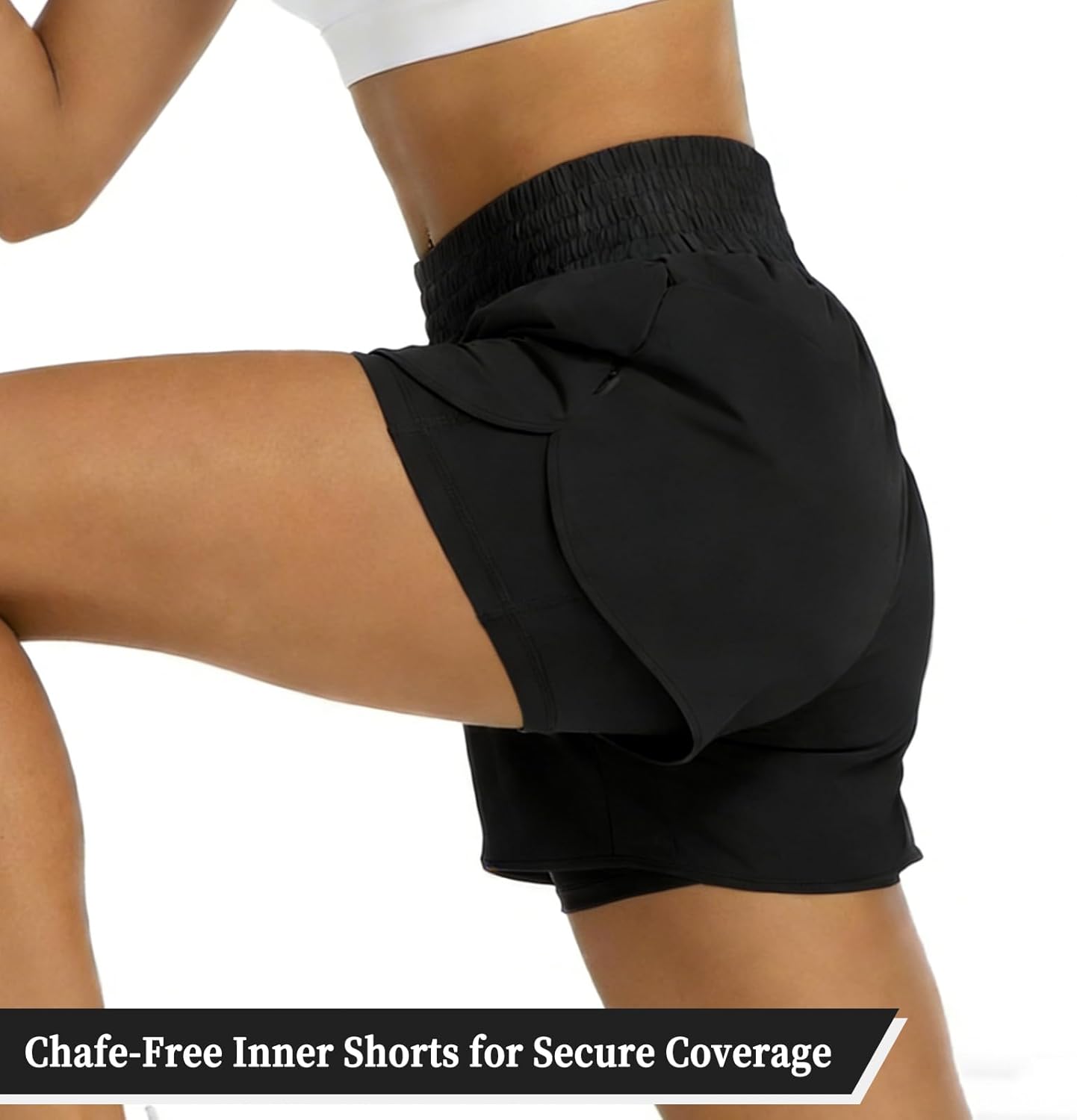 Women's 2-in-1 Running Shorts with Phone Pocket — Lightweight Gym & Yoga Shorts