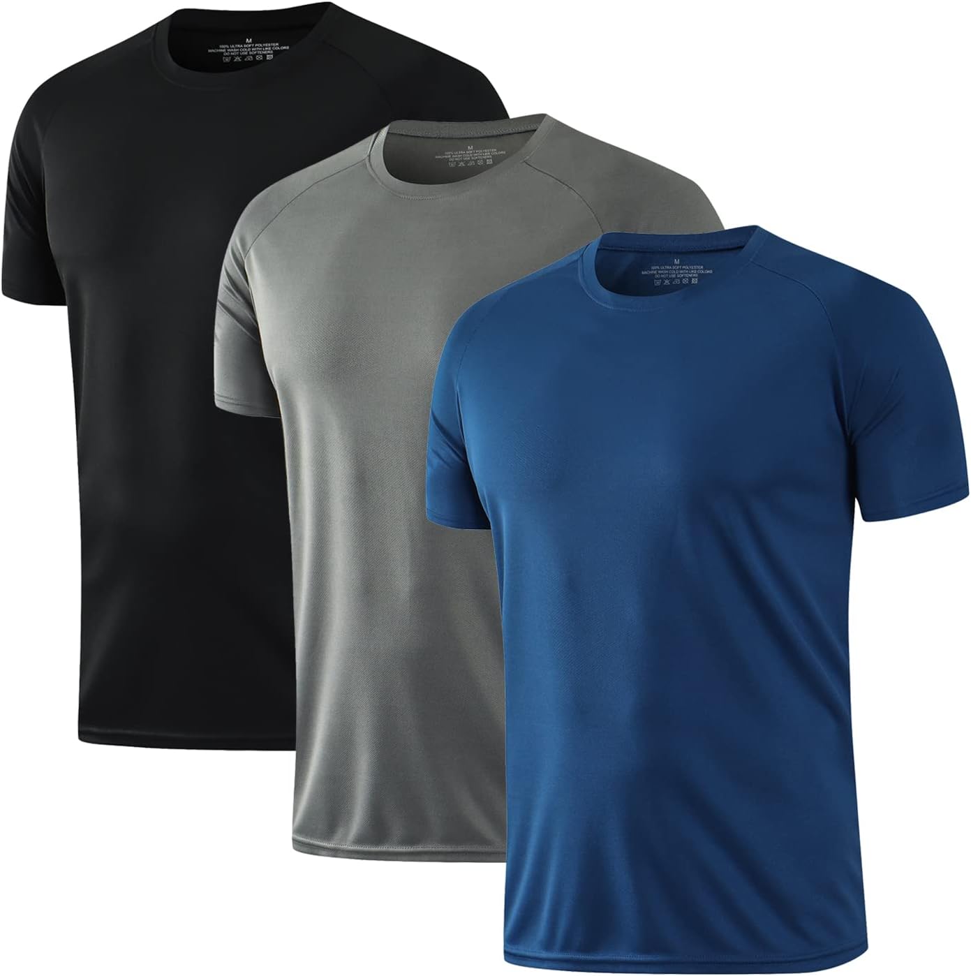 HOPLYNN Running Shirts Multipack — Dry-Fit Breathable Gym T-Shirts for Men