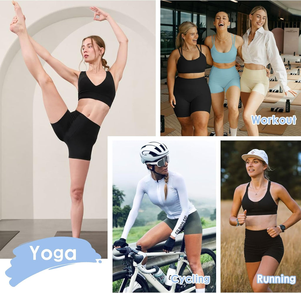 Women's High Waisted Biker Shorts — Tummy Control Gym, Yoga & Running Leggings