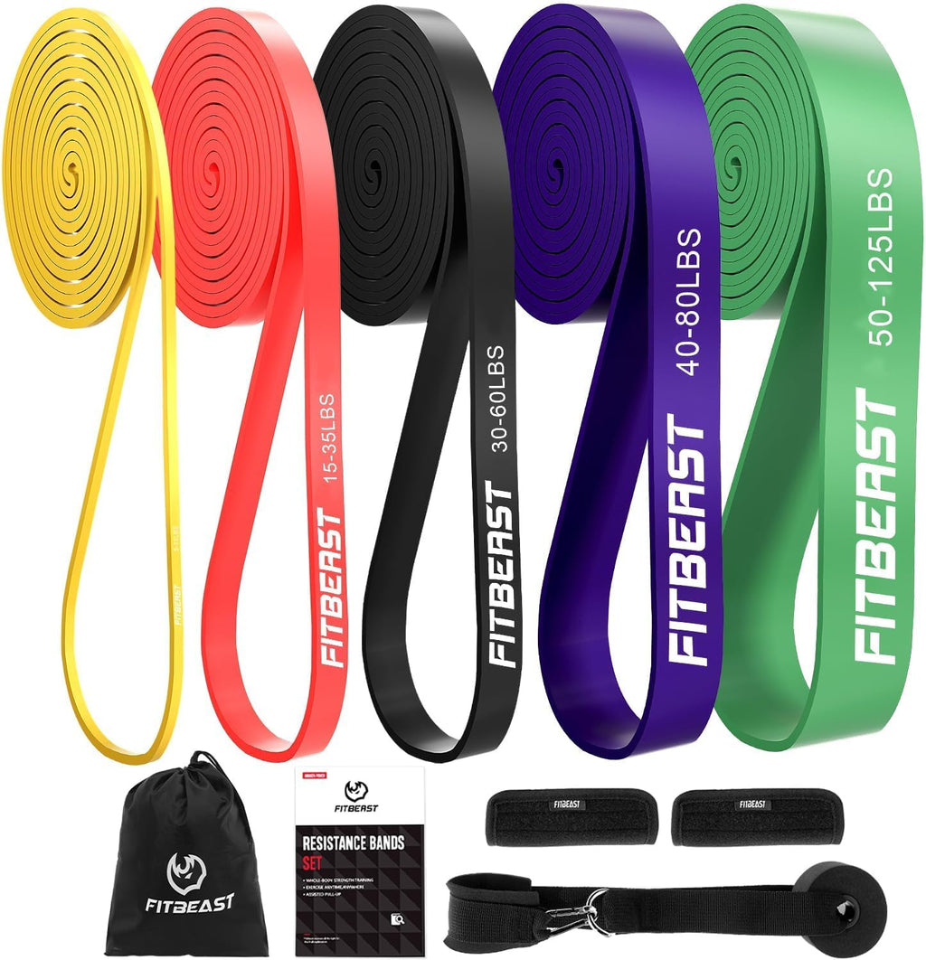 FitBeast Pull Up Assist Bands — 5-Level Resistance Bands for Calisthenics