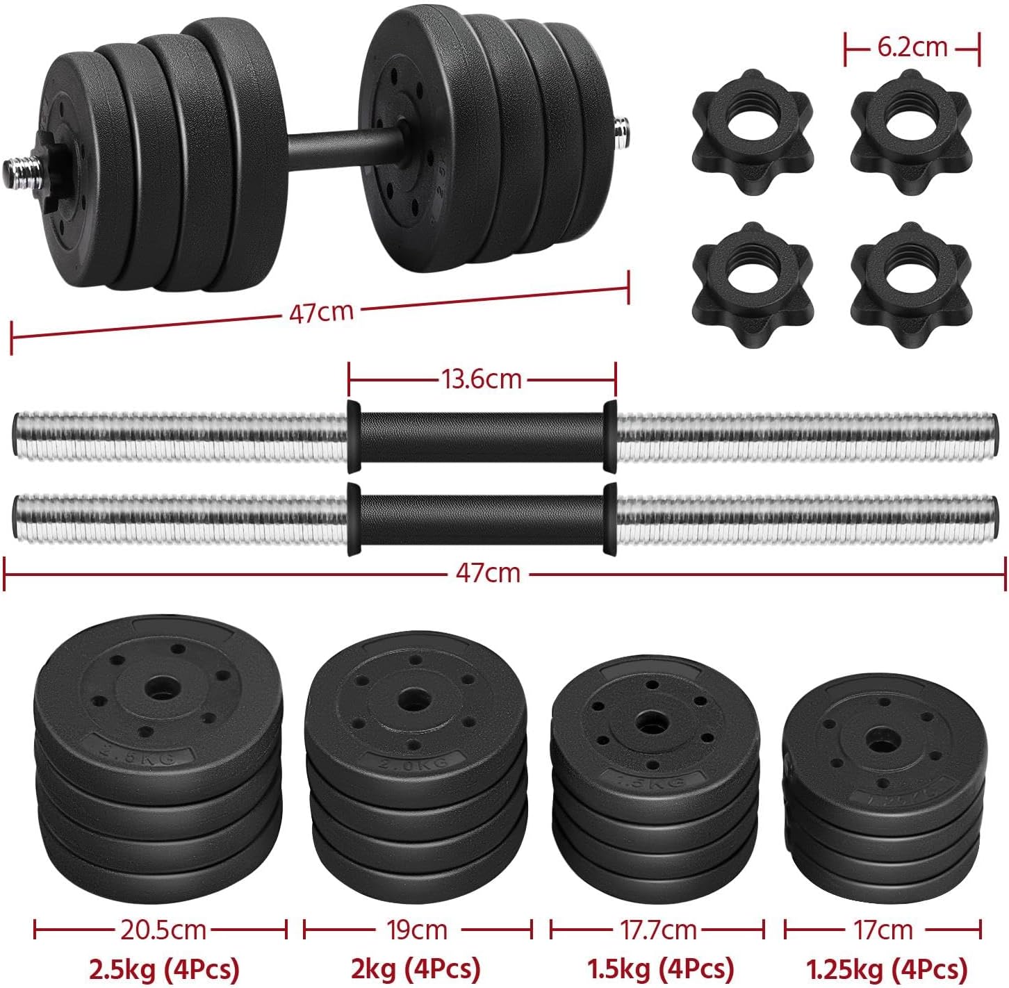 Yaheetech Adjustable Dumbbell Set — Home Gym Free Weights for Strength Training