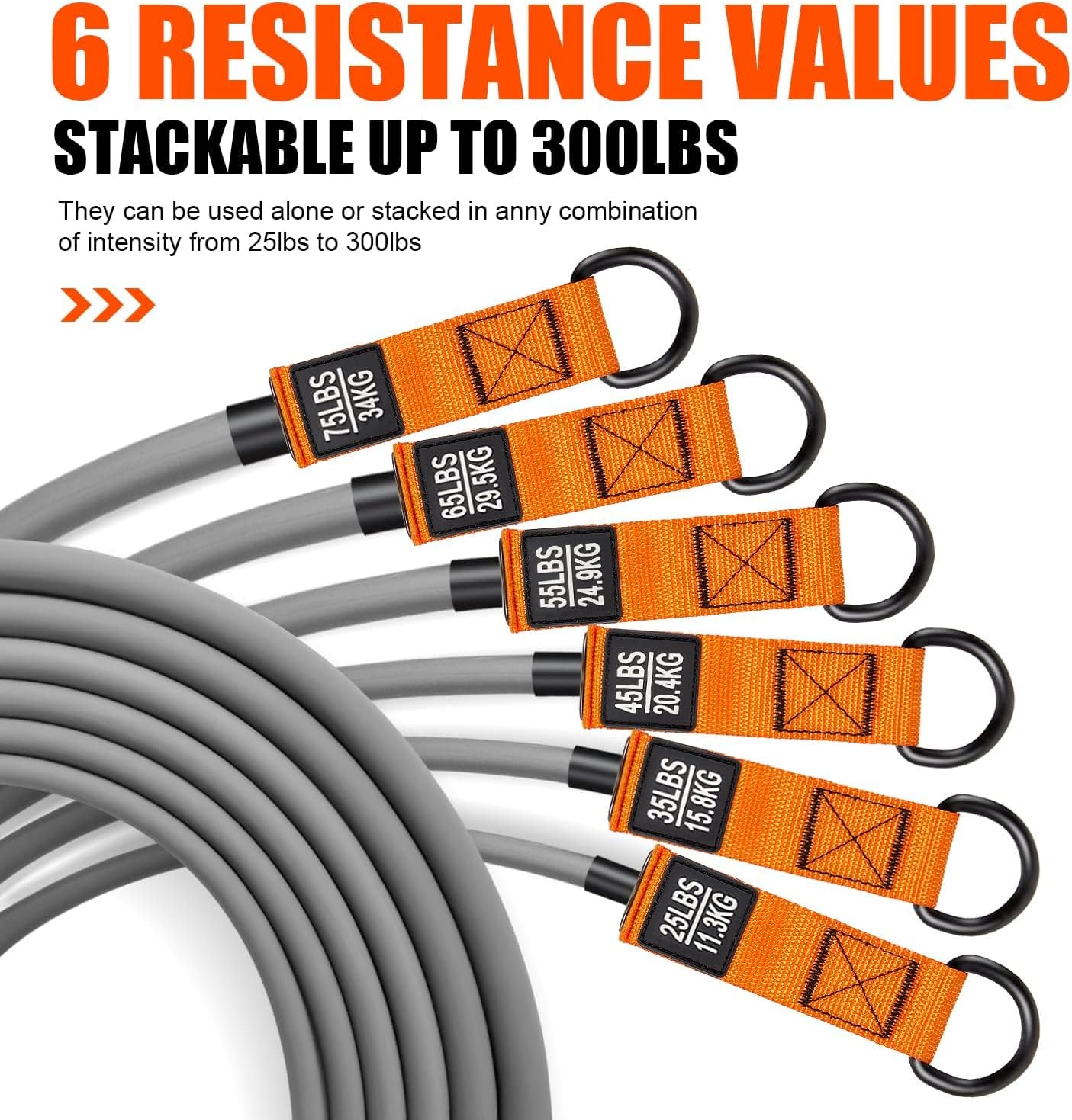 HPYGN Heavy Resistance Bands Set — 300/420LBS Home Gym Workout Bands with Handles