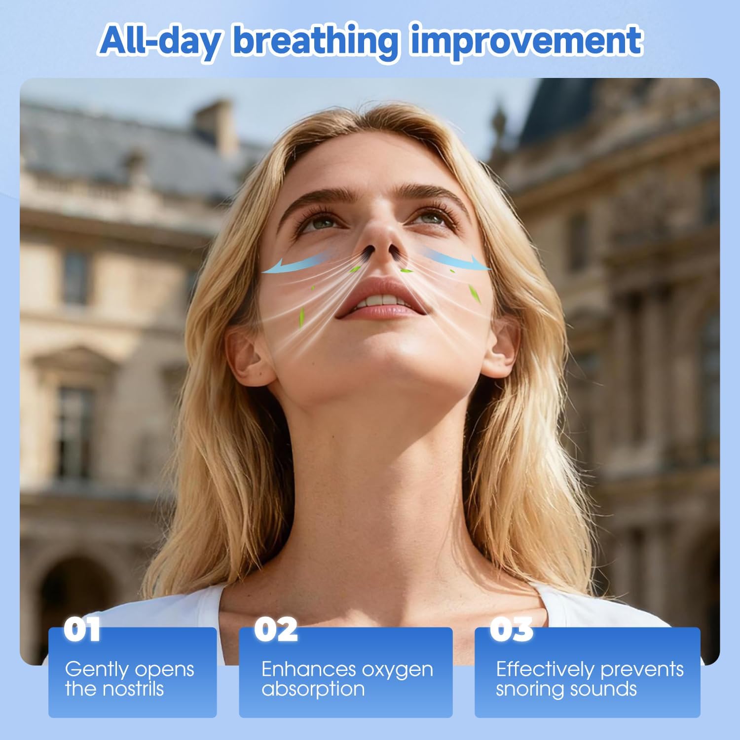 Nasal Strips 80 Pack — Drug-Free Nose Strips for Breathing, Sport & Snoring