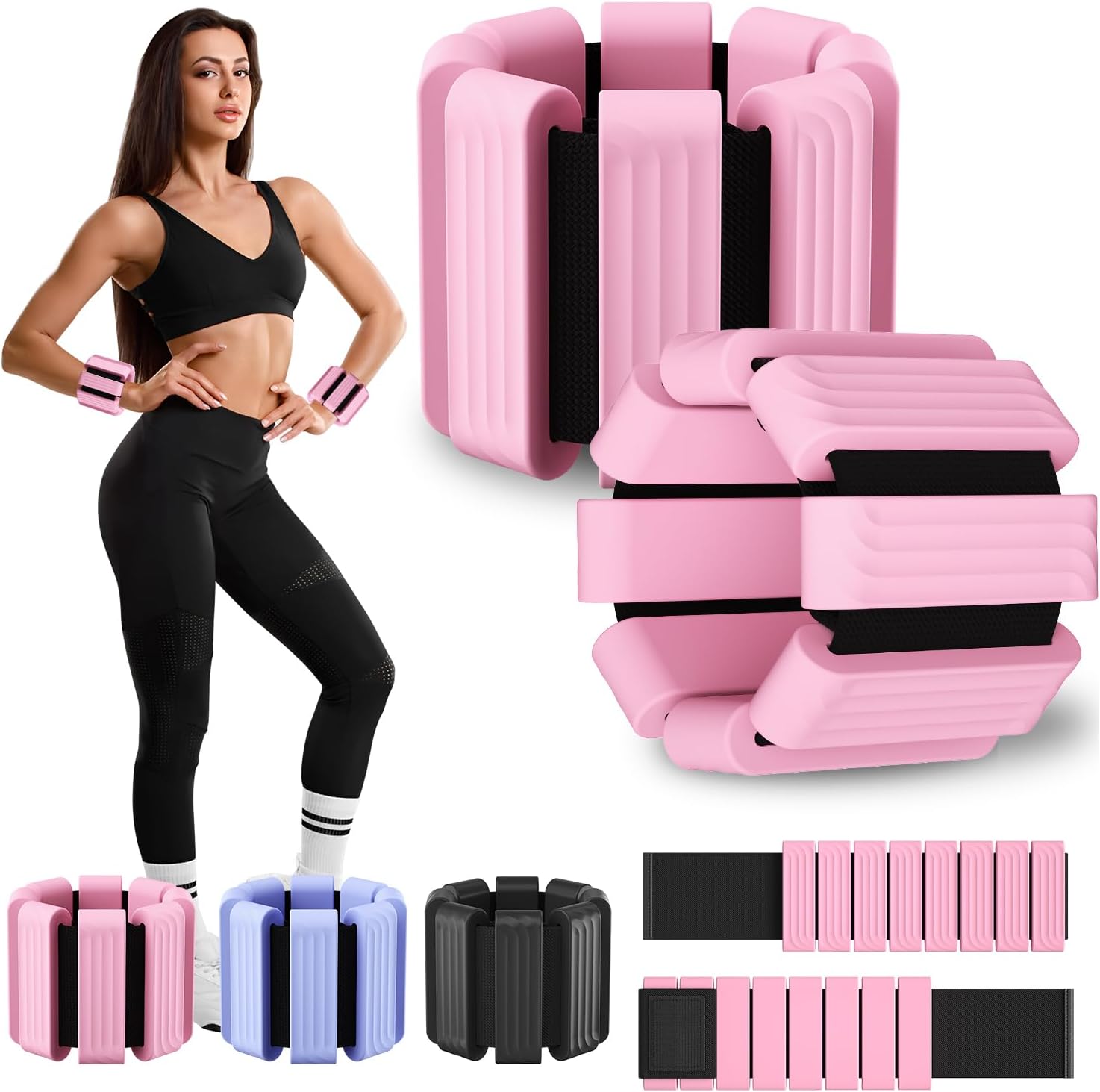 Ankle & Wrist Weights Set of 2 — Adjustable Wearable Weights for Yoga & Running