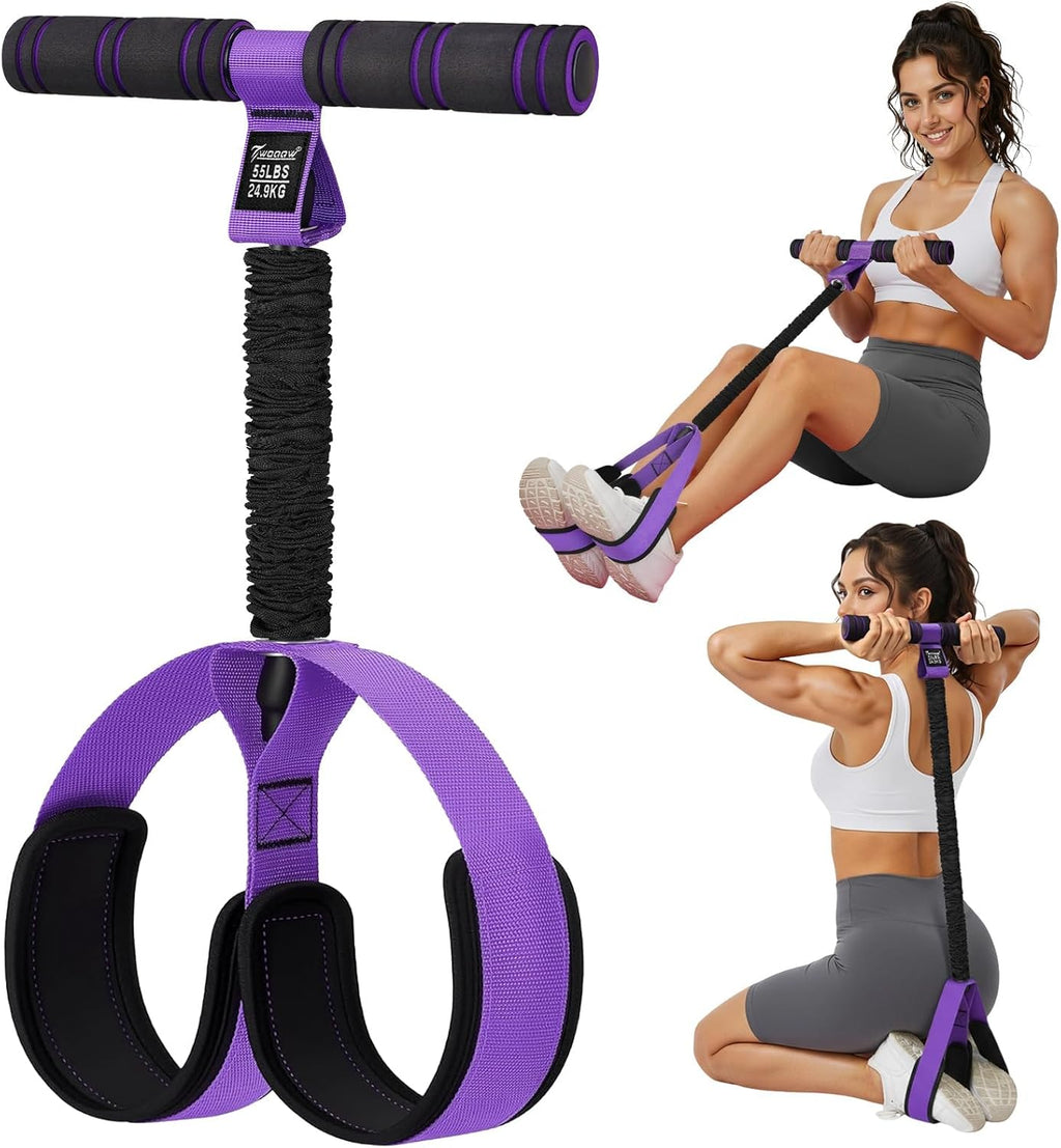 Pedal Resistance Band with Handles — Core, Abs & Leg Trainer for Home Workouts