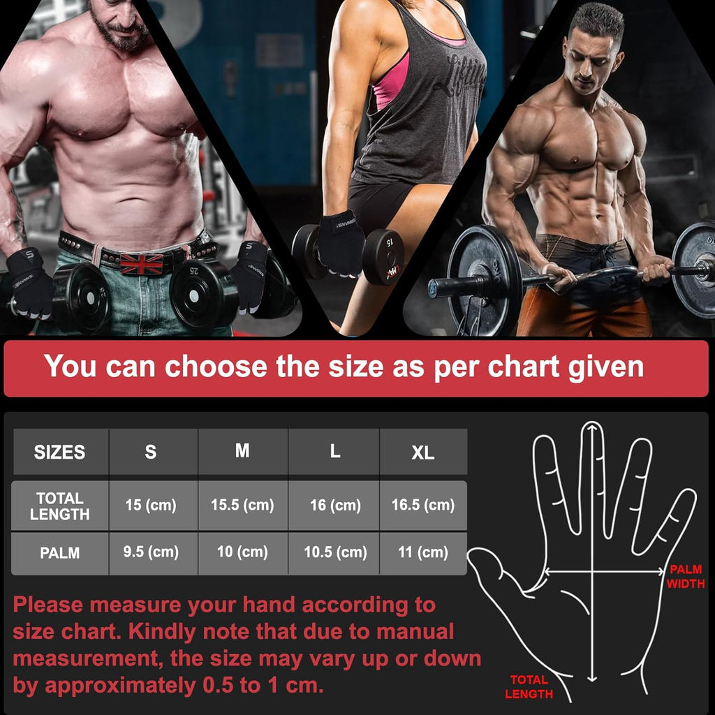 SAWANS Weight Lifting Gloves — Padded Gym Gloves with Wrist Support