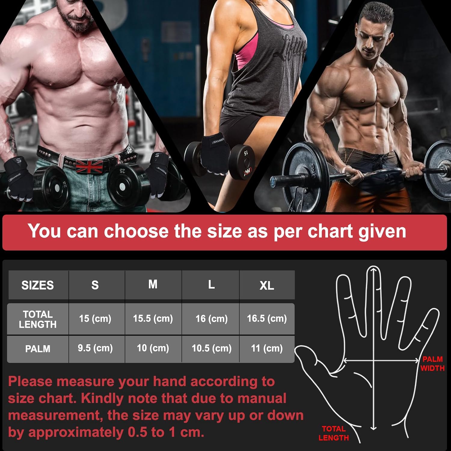 SAWANS Weight Lifting Gloves — Padded Gym Gloves with Wrist Support