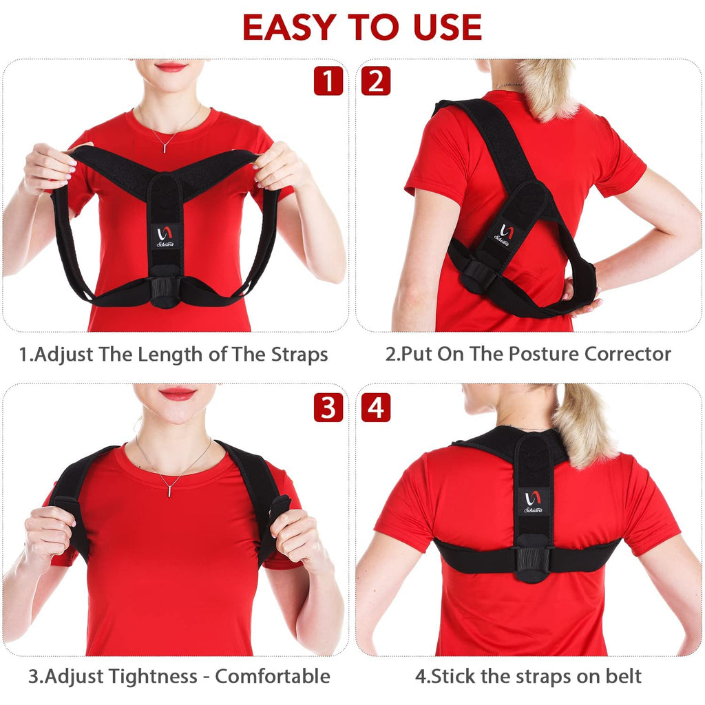 Schiara Posture Corrector — Comfortable Adjustable Back, Shoulder & Neck Brace