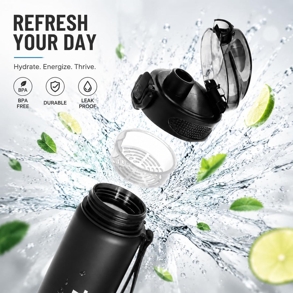 TOPLUS 1L BPA-Free Sports Water Bottle — Lightweight Gym, Running & Hiking Bottle