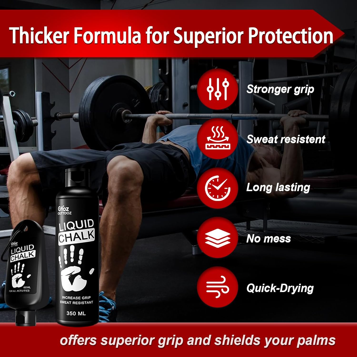 Superior Grip Liquid Chalk — Mess-Free Gym Chalk for Lifting & Climbing