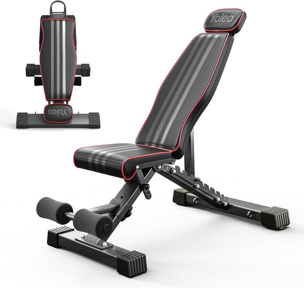 YOLEO Adjustable Weight Bench — Flat, Incline & Decline Home Gym Bench Press