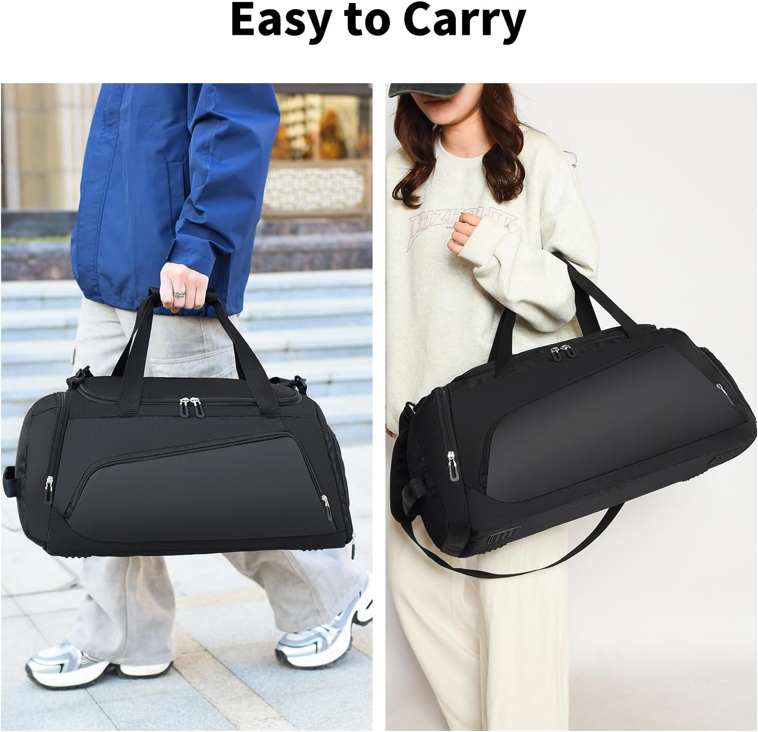 Waterproof Gym Duffle Bag 40L — Sports Holdall with Shoe Compartment