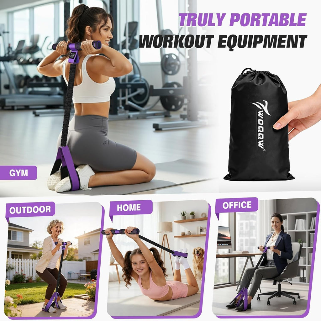 Pedal Resistance Band with Handles — Core, Abs & Leg Trainer for Home Workouts
