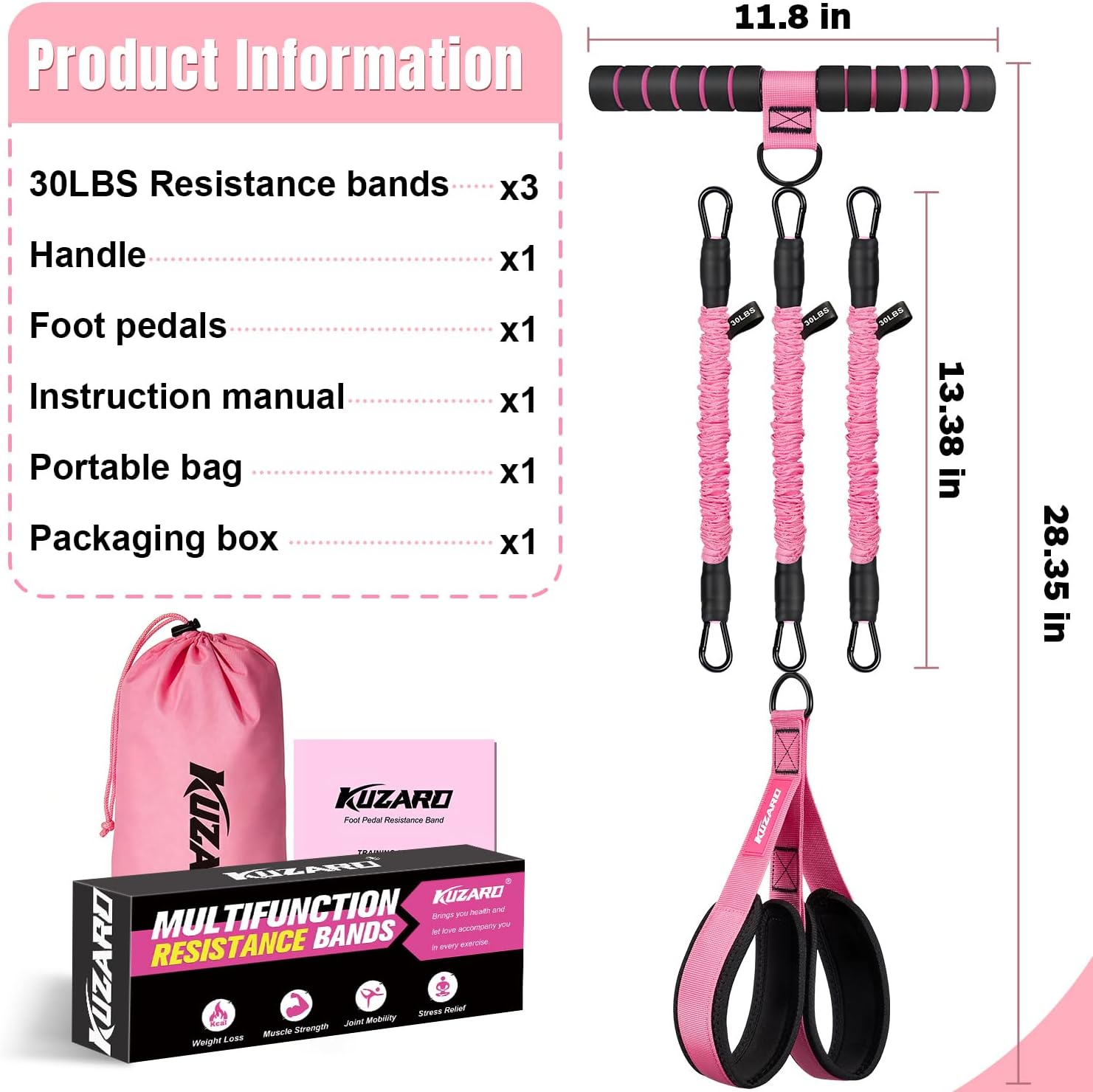 Multifunction Pedal Resistance Band — 3-Tube Ab & Sit-Up Trainer for Women