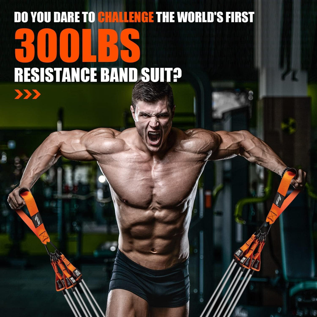 HPYGN Heavy Resistance Bands Set — 300/420LBS Home Gym Workout Bands with Handles