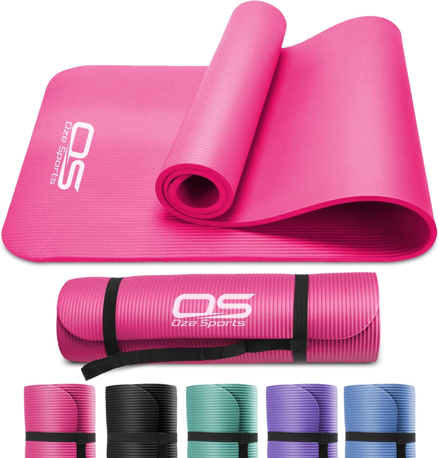 OZE Sports Yoga Mat — Extra Thick Non-Slip NBR Mat with Carry Strap
