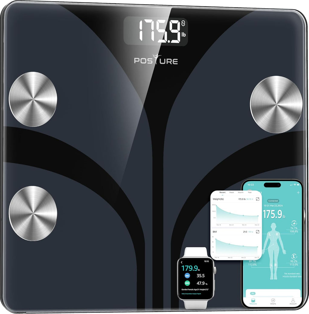 Smart Body Composition Scale — 13 Metrics, Bluetooth, Body Fat & BMI Tracker