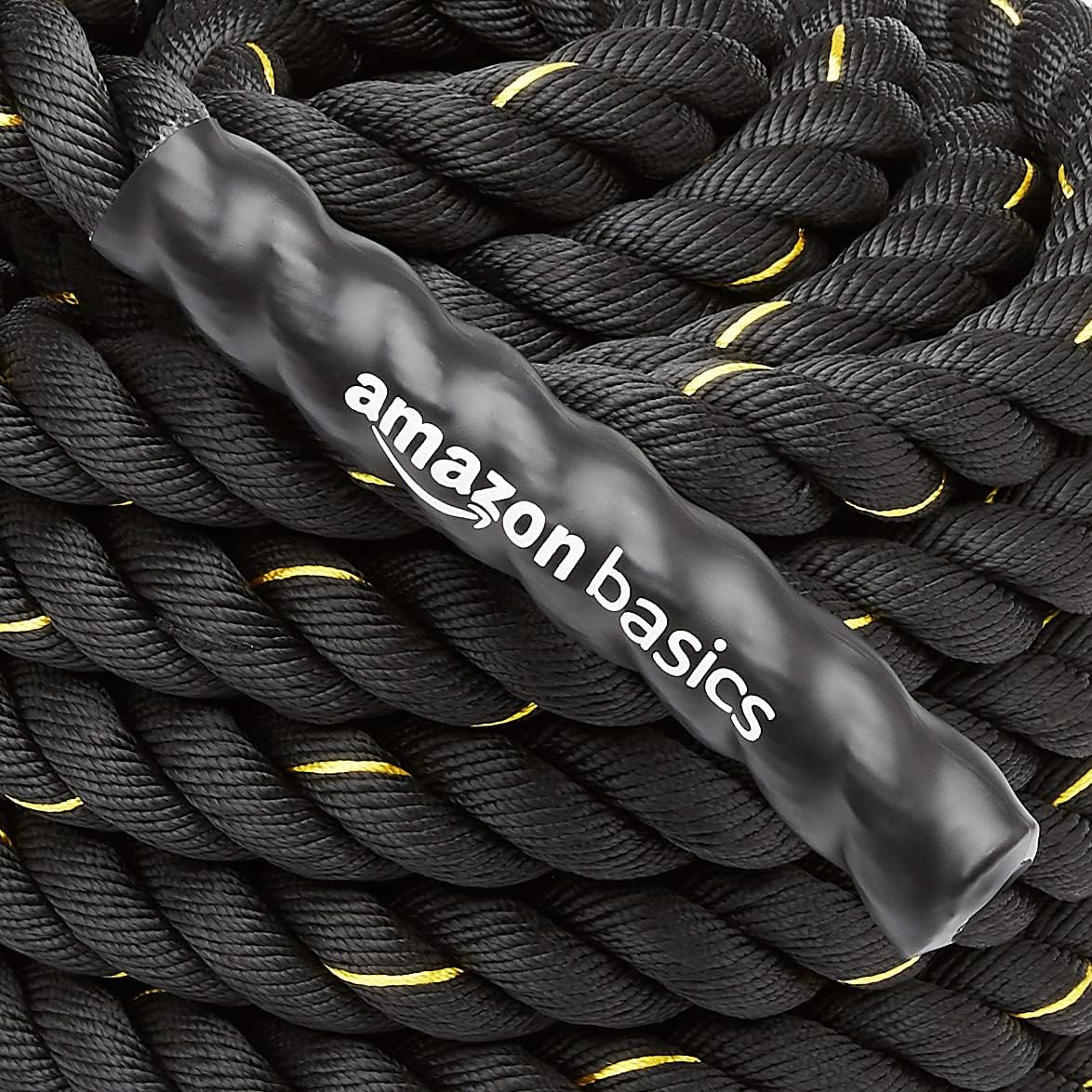 Amazon Basics Battle Rope — Heavy Training Rope for Strength & Cardio