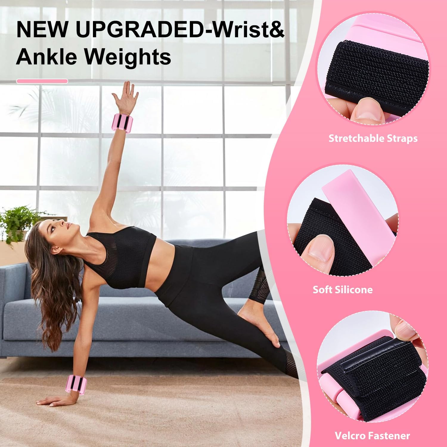 Ankle & Wrist Weights Set of 2 — Adjustable Wearable Weights for Yoga & Running
