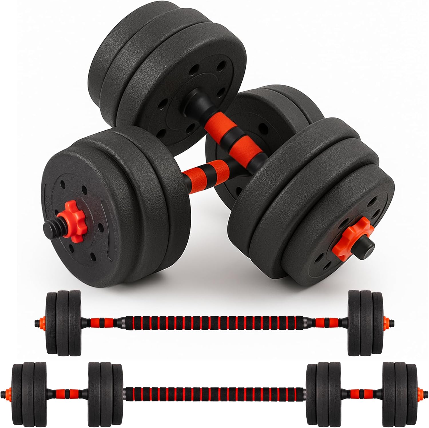Straame 20KG Adjustable Dumbbell & Barbell Set — Home Gym Free Weights