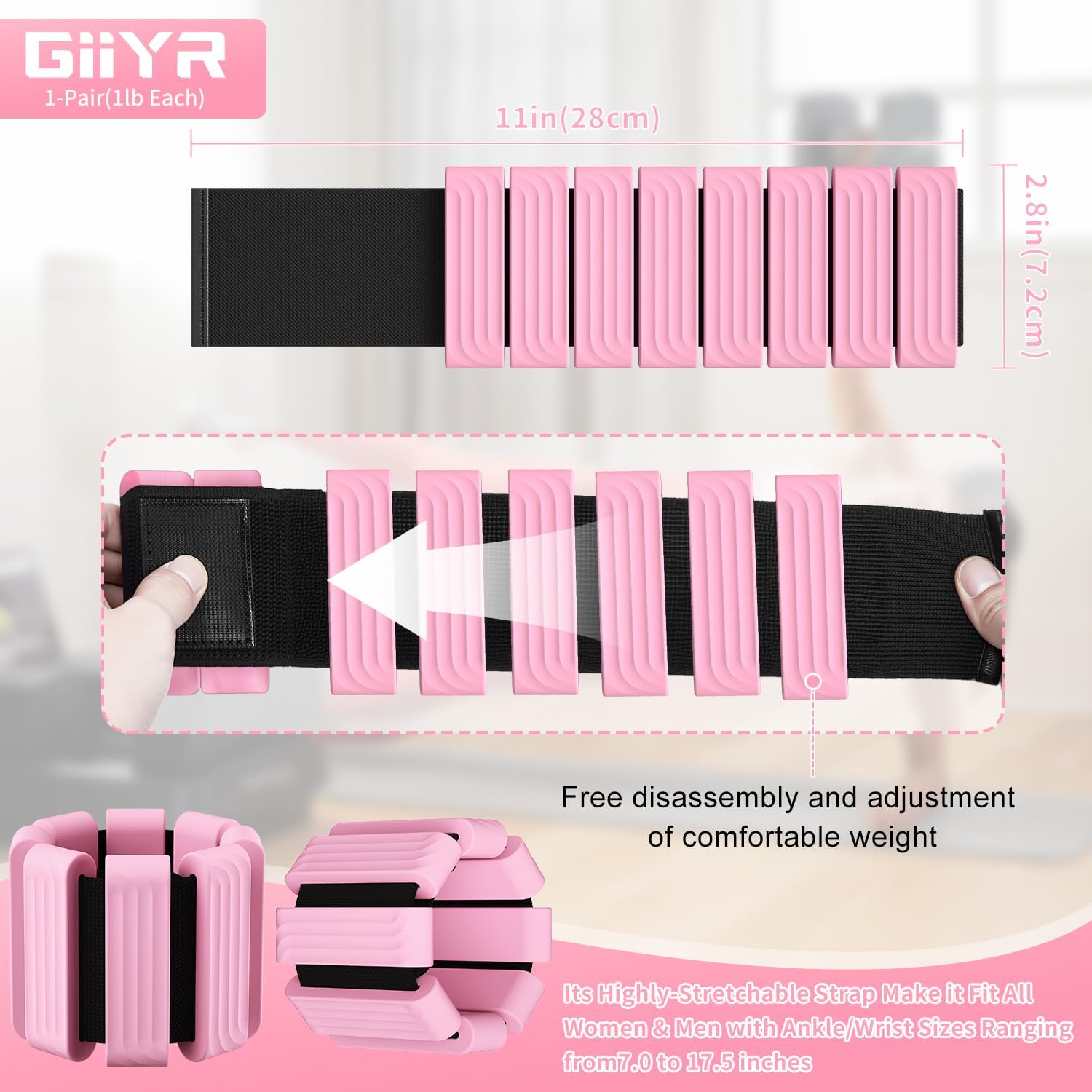 Ankle & Wrist Weights Set of 2 — Adjustable Wearable Weights for Yoga & Running