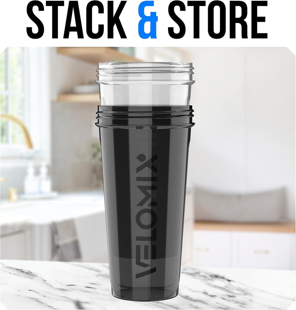 VELOMIX 2-Pack 828ml Protein Shaker Bottles — Leakproof Gym Shaker with Mixball