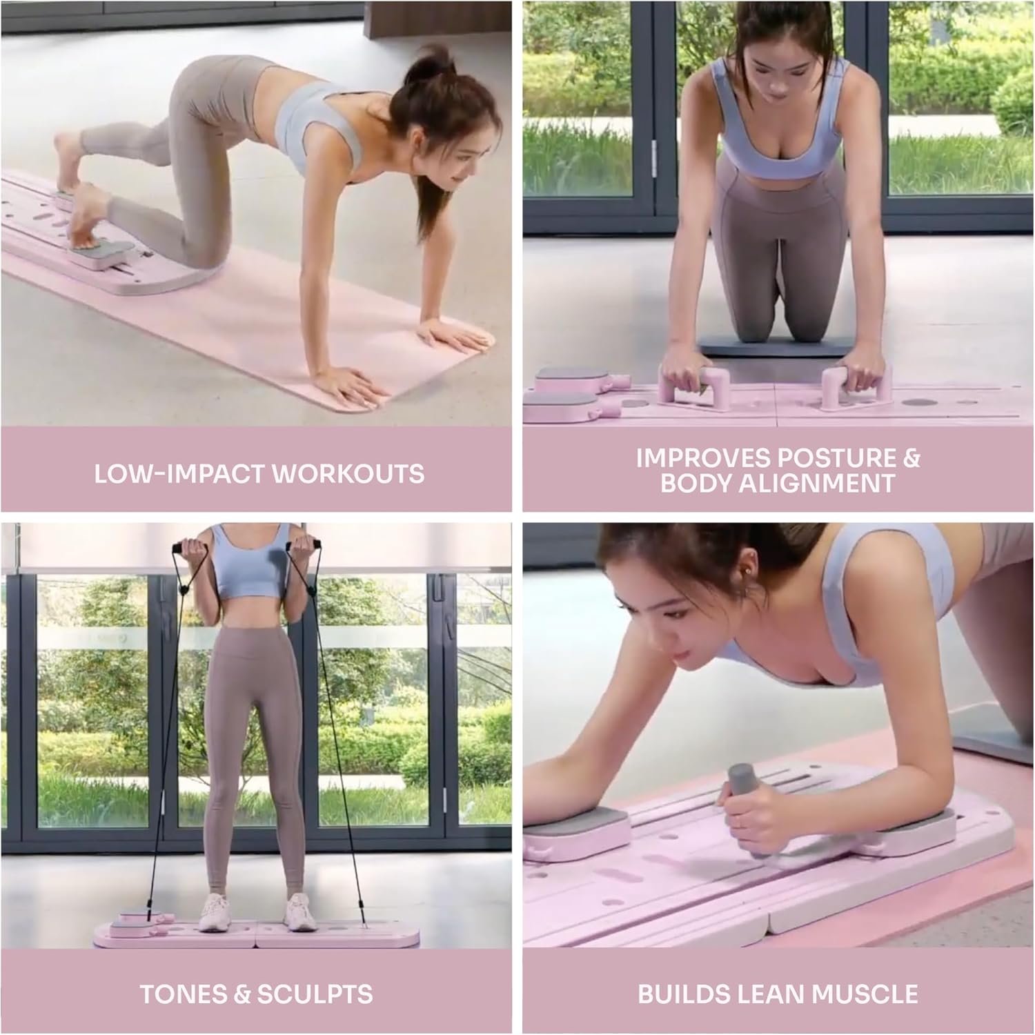 Myga Pilates Reformer Board — Foldable 5-in-1 Home Pilates Machine with Counter