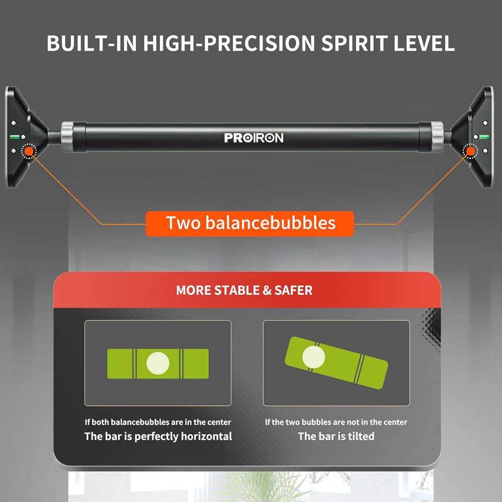 PROIRON Doorway Pull Up Bar — No-Screw Chin Up Bar for Home Gym, 200kg