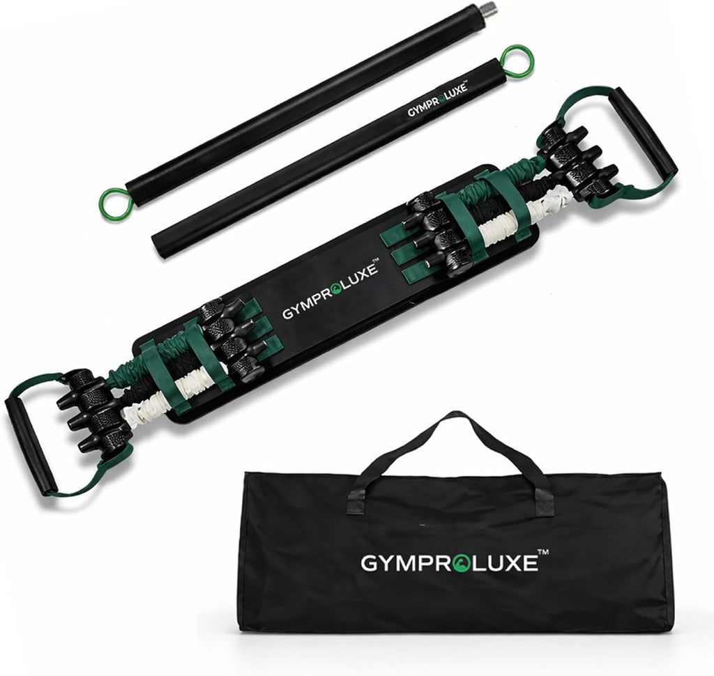 Gymproluxe Portable Resistance Band & Bar Set — 90KG Home Gym Equipment