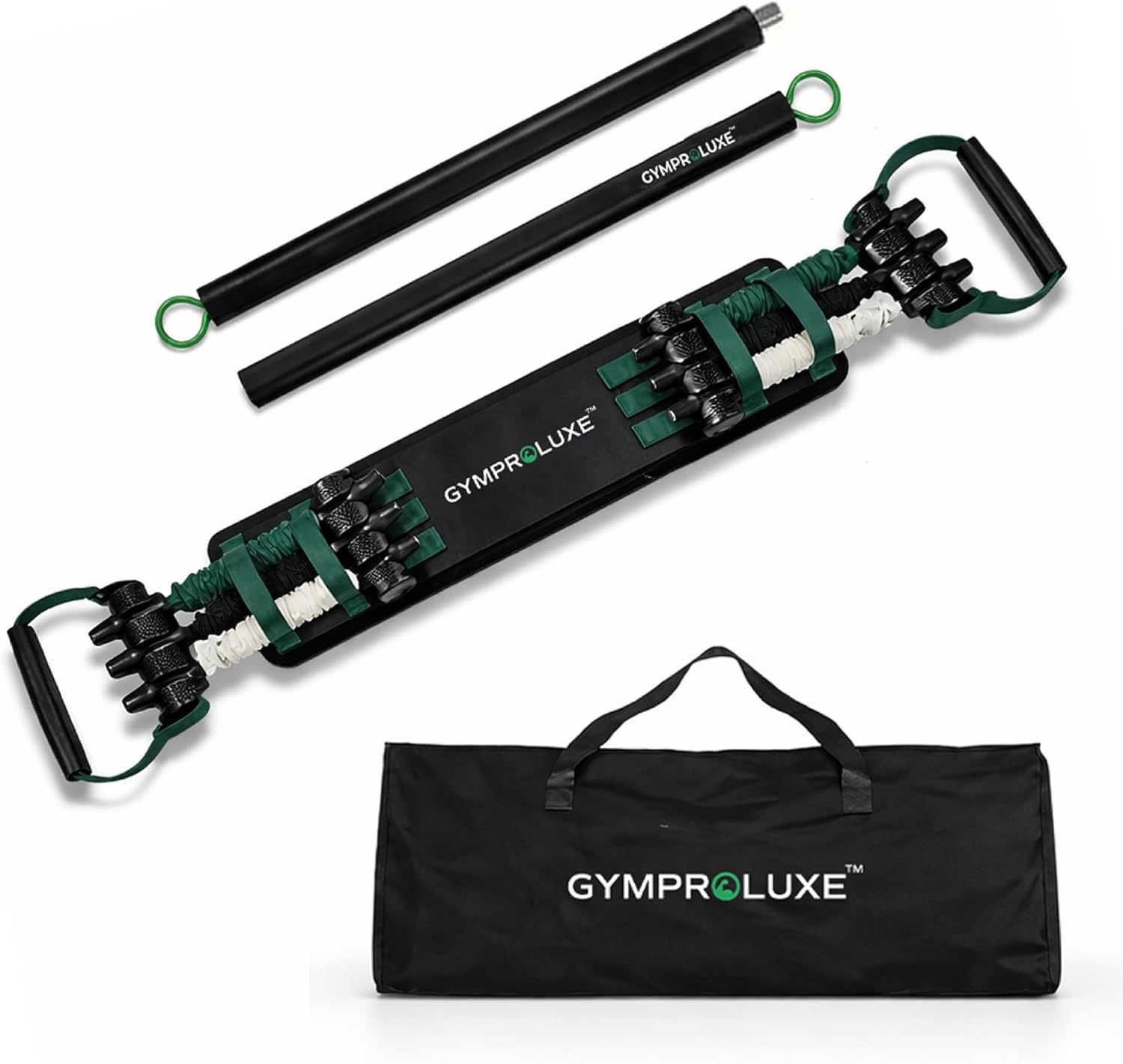 Gymproluxe Portable Resistance Band & Bar Set — 90KG Home Gym Equipment